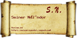 Seiner Nándor névjegykártya