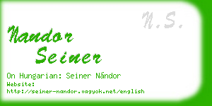 nandor seiner business card