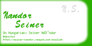 nandor seiner business card